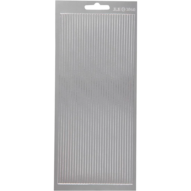 Stickers, bårder, ark 10x23 cm, silver, 1 ark [HOB-170170]