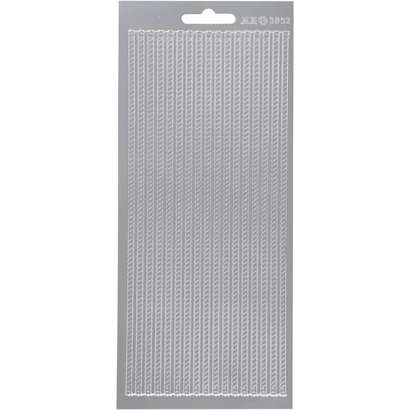 Stickers, bårder, ark 10x23 cm, silver, 1 ark [HOB-170168]