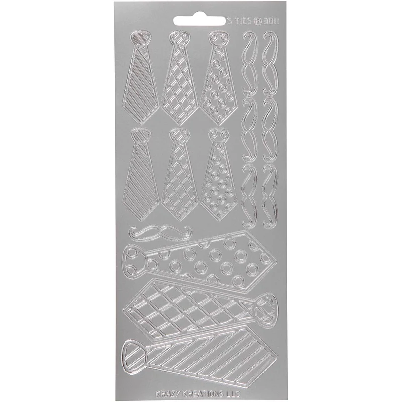 Stickers, slips, ark 10x23 cm, silver, 1 ark [HOB-170148]