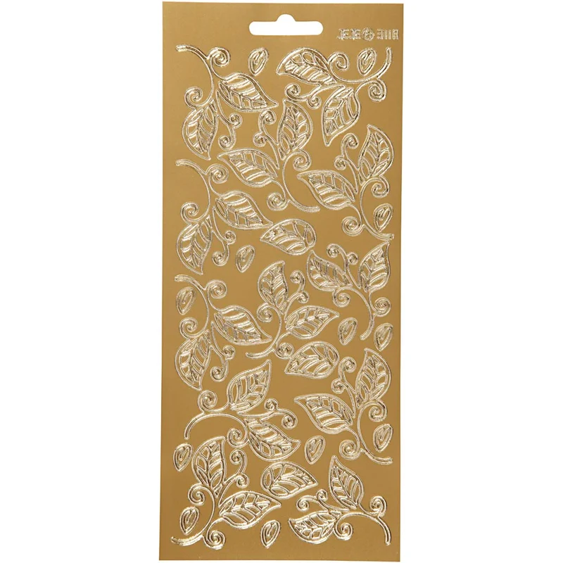 Stickers, blad, ark 10x23 cm, guld, 1 ark [HOB-170124]