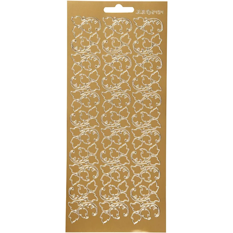 Stickers, blad, ark 10x23 cm, guld, 1 ark [HOB-170101]