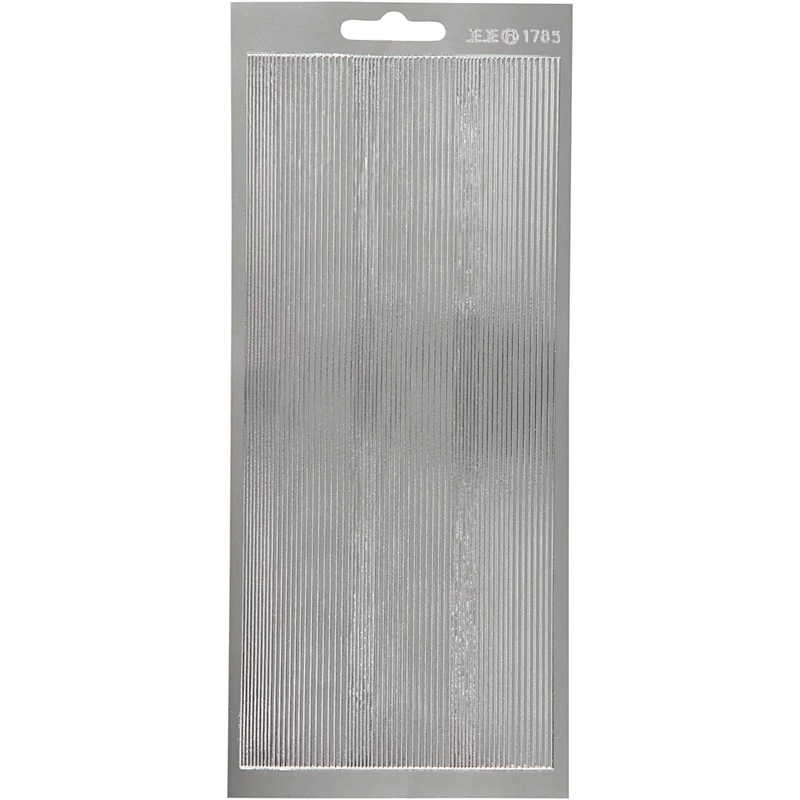 Stickers, bårder, ark 10x23 cm, silver, 1 ark [HOB-170048]