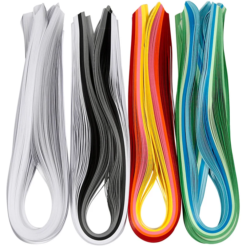 Quilling strimlor, L: 78 cm, B: 5 mm, 120 g, mixade färger, 12x100 st./ 1 förp. [HOB-20799]