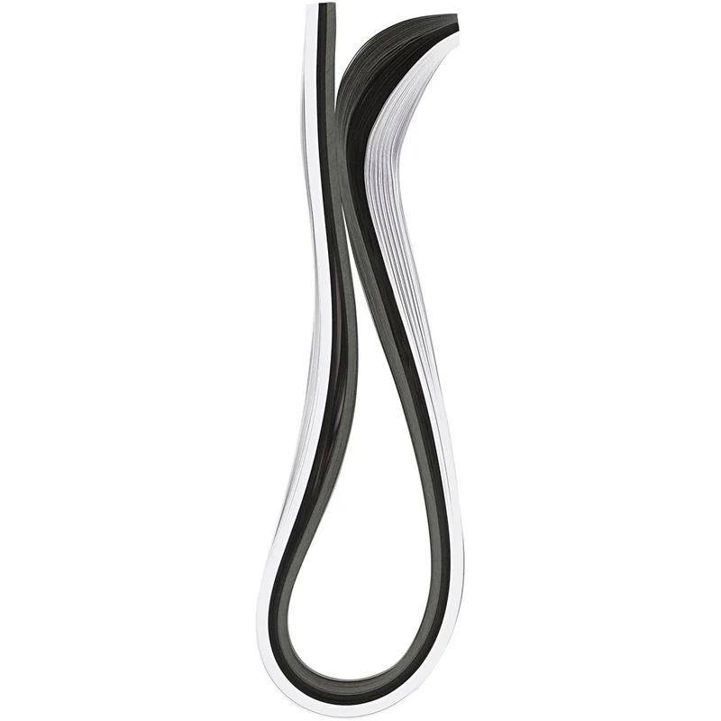 Quilling strimlor, L: 78 cm, B: 5 mm, 120 g, svart, grå, vit, 100 st./ 1 förp. [HOB-20797]