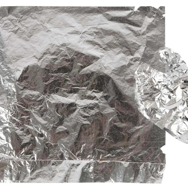Slagmetall, ark 16x16 cm, silver, 0,625 m2, 25 ark/ 1 förp. [HOB-20483]