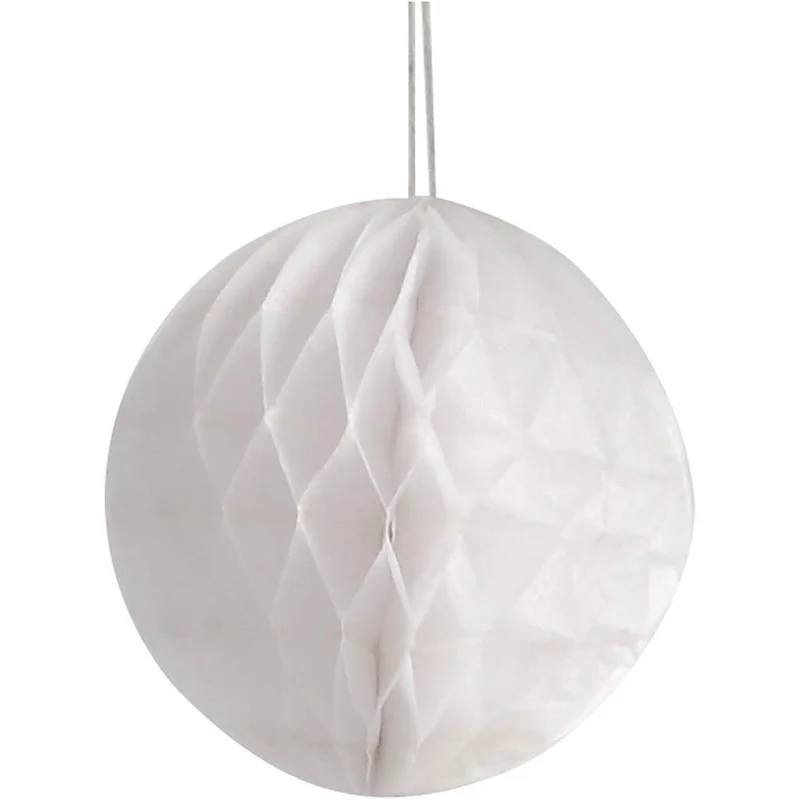 Pappersdekoration, Dia. 8 cm, vit, 10 st./ 1 förp. [HOB-20463]