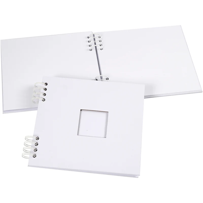 Scrapbok med spiral, stl. 20x20 cm, 250 g, vit, 1 st. [HOB-20445]