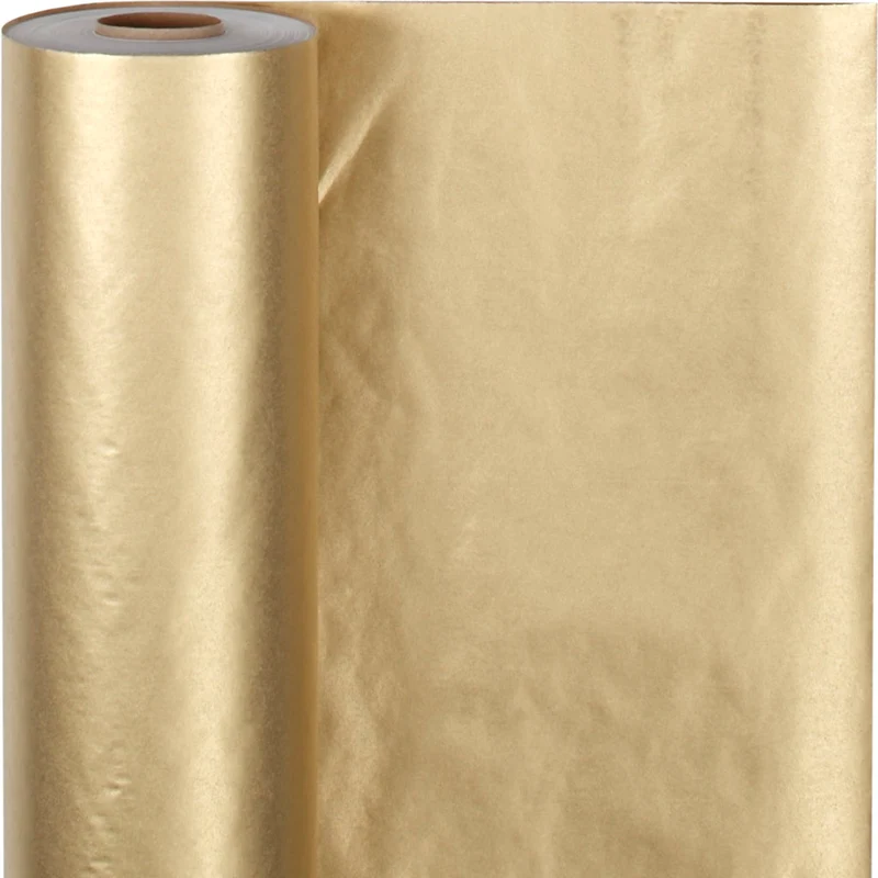 Presentpapper, B: 50 cm, 60 g, guld, 100 m/ 1 rl. [HOB-20282]