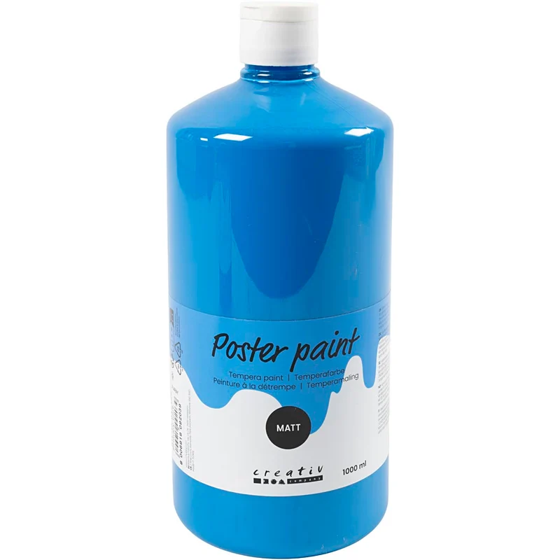 Temperafärg Matt, primärblå, 1000 ml/ 1 flaska [HOB-642155]