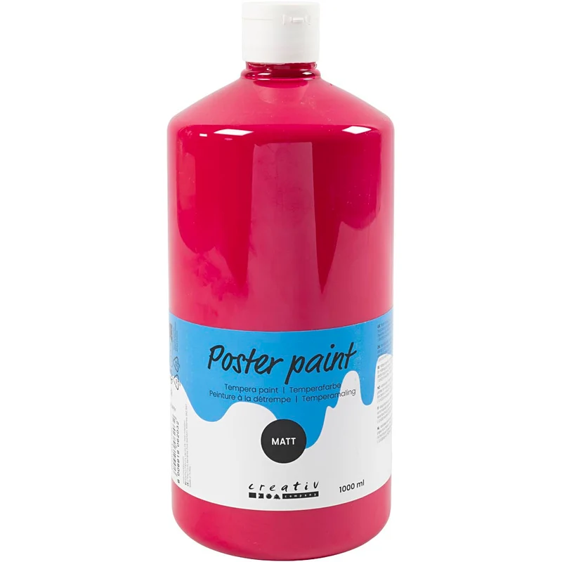 Temperafärg Matt, primärröd, 1000 ml/ 1 flaska [HOB-642135]