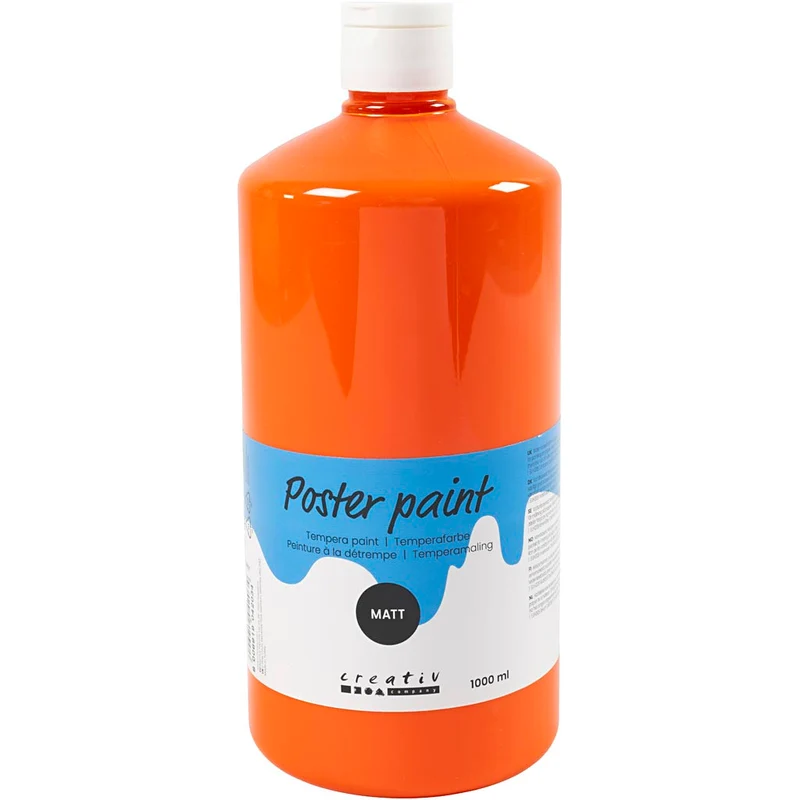 Temperafärg Matt, orange, 1000 ml/ 1 flaska [HOB-642124]
