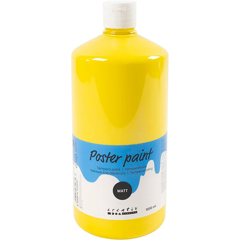 Temperafärg Matt, primärgul, 1000 ml/ 1 flaska [HOB-642115]