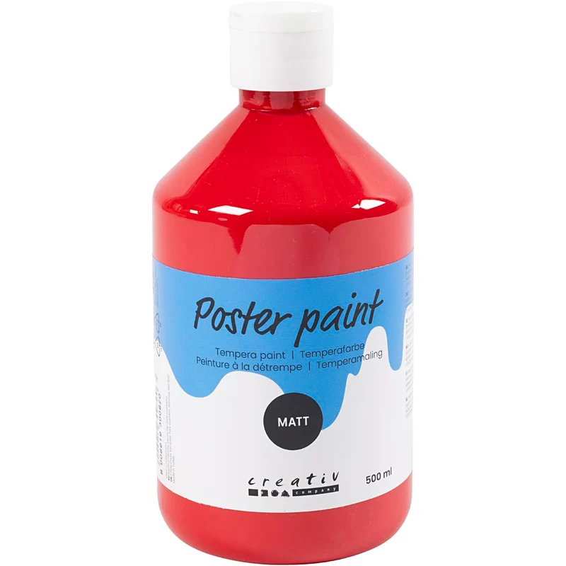 Temperafärg Matt, mörkröd, 500 ml/ 1 flaska [HOB-642036]