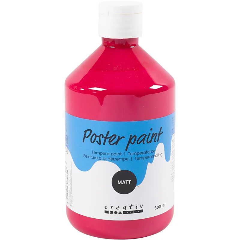 Temperafärg Matt, primärröd, 500 ml/ 1 flaska [HOB-642035]