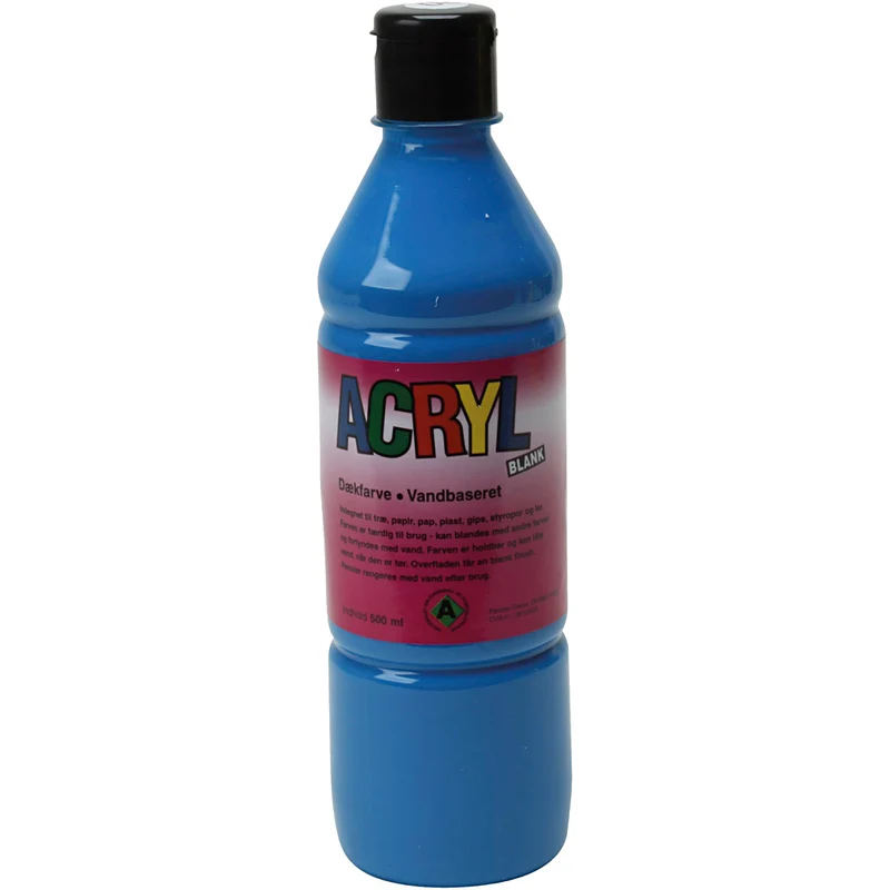 Akrylfärg, primärblå, 500 ml/ 1 flaska [HOB-636055]