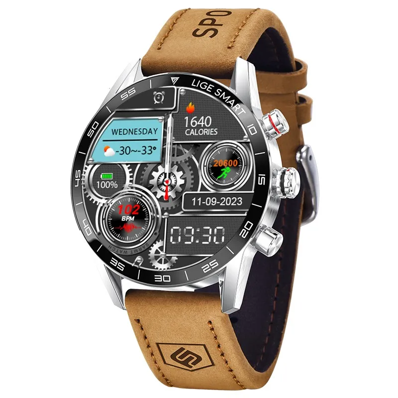 LIGE 2024 Rugged Military GPS Smart Watch – AMOLED HD, Heart Rate, BT Call, Waterproof