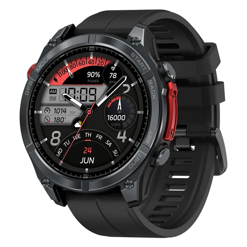 Ciberer Vertix Stratos 4 GPS Smart Watch – 1.43" AMOLED, Compass, Flashlight, 170+ Sports, 5ATM