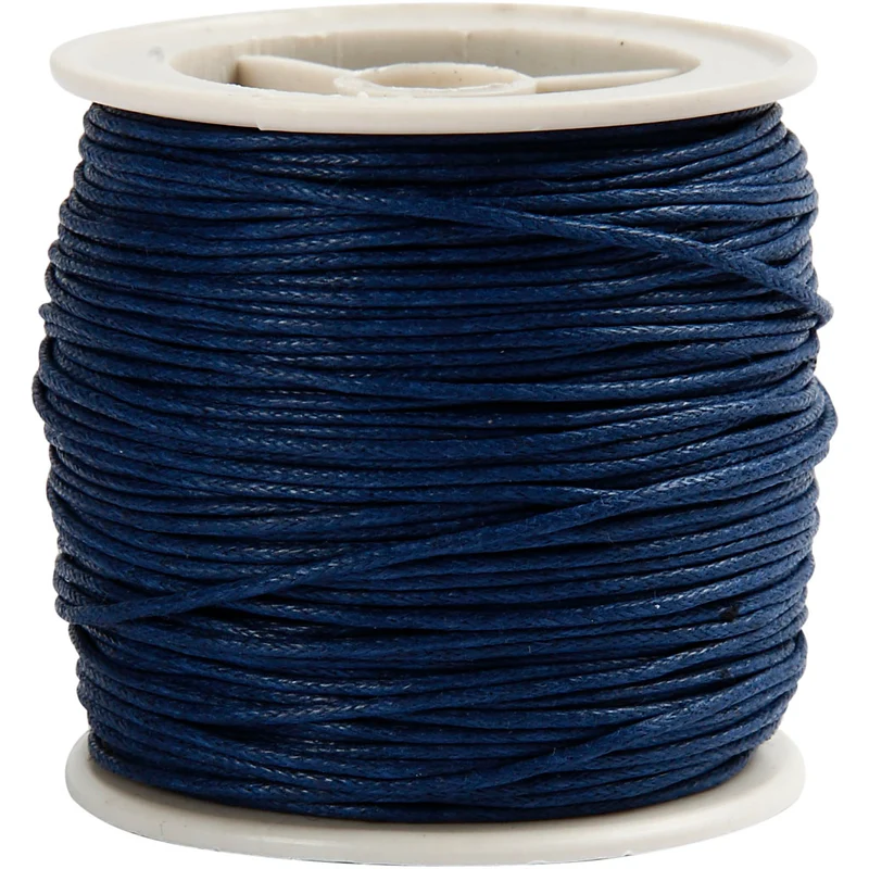 Bomullssnöre, tjocklek 1 mm, blå, 40 m/ 1 rl. [HOB-51574]