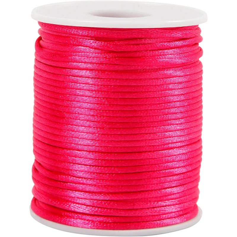 Satinsnöre, tjocklek 2 mm, rosa, 50 m/ 1 rl. [HOB-515516]
