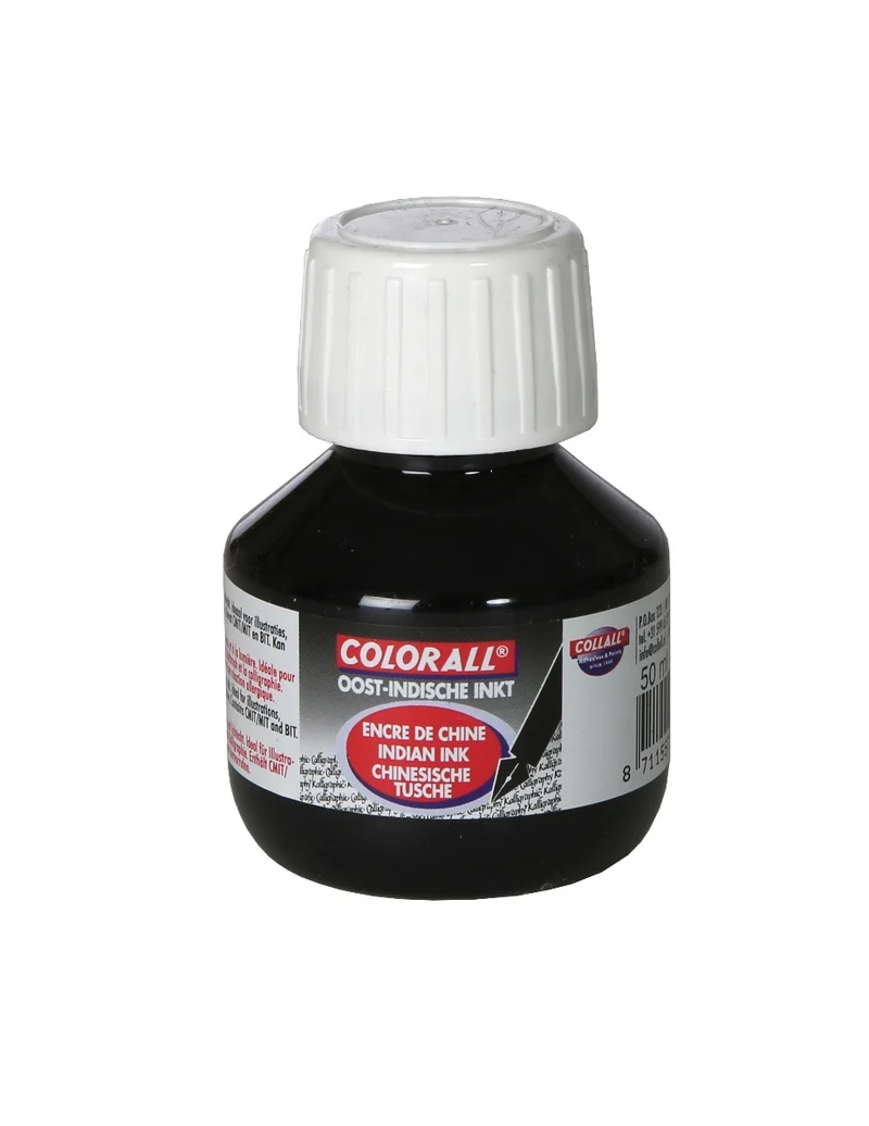 Indiskt bläck svart 50 ml i flaska (1 st.) [COL-OI0050]