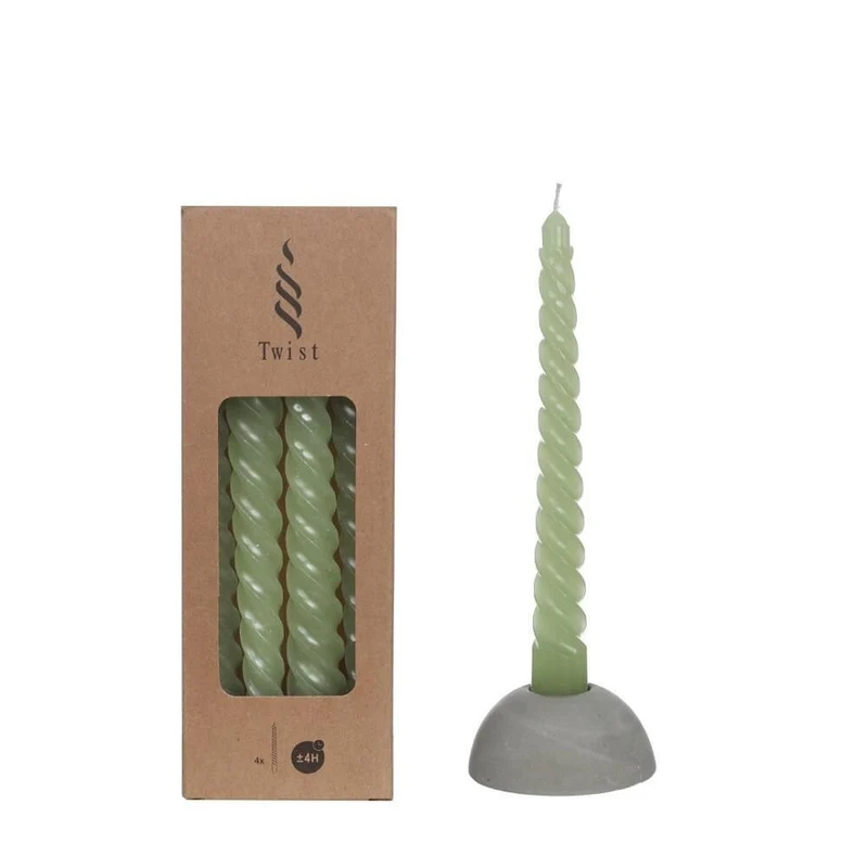 Ljus vridna gröna 19cm höga (4 st.) [IFS-32235]