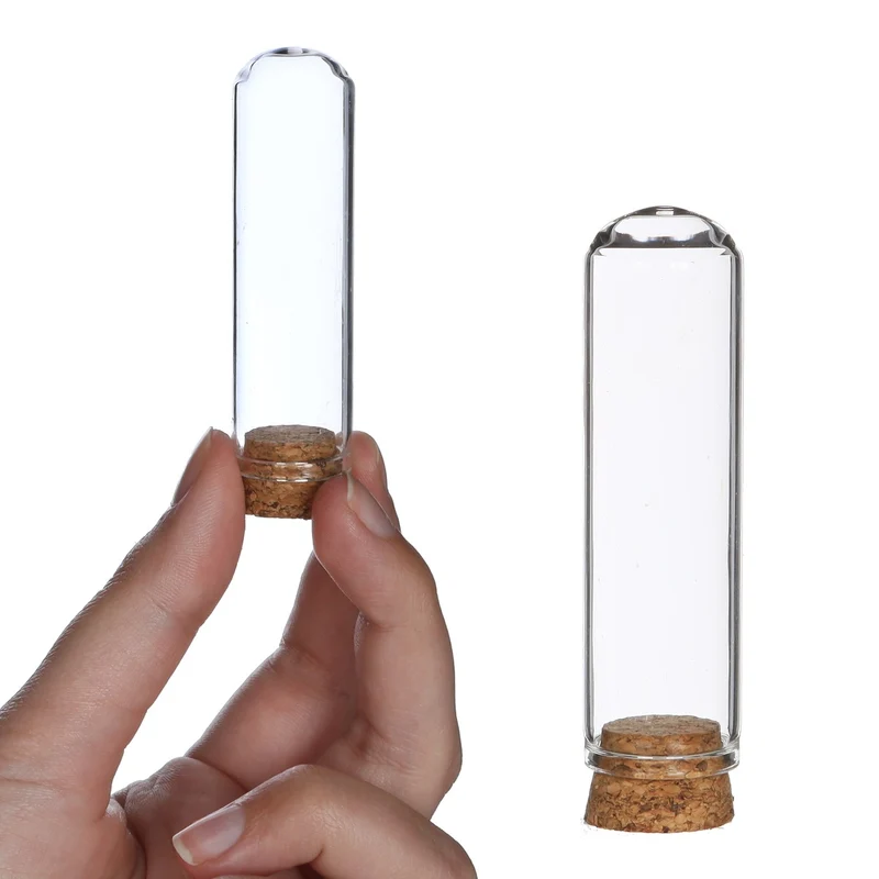 Ministolp av glas Ø2cm och 7cm hög med kork (12 st.) [IFS-29409]