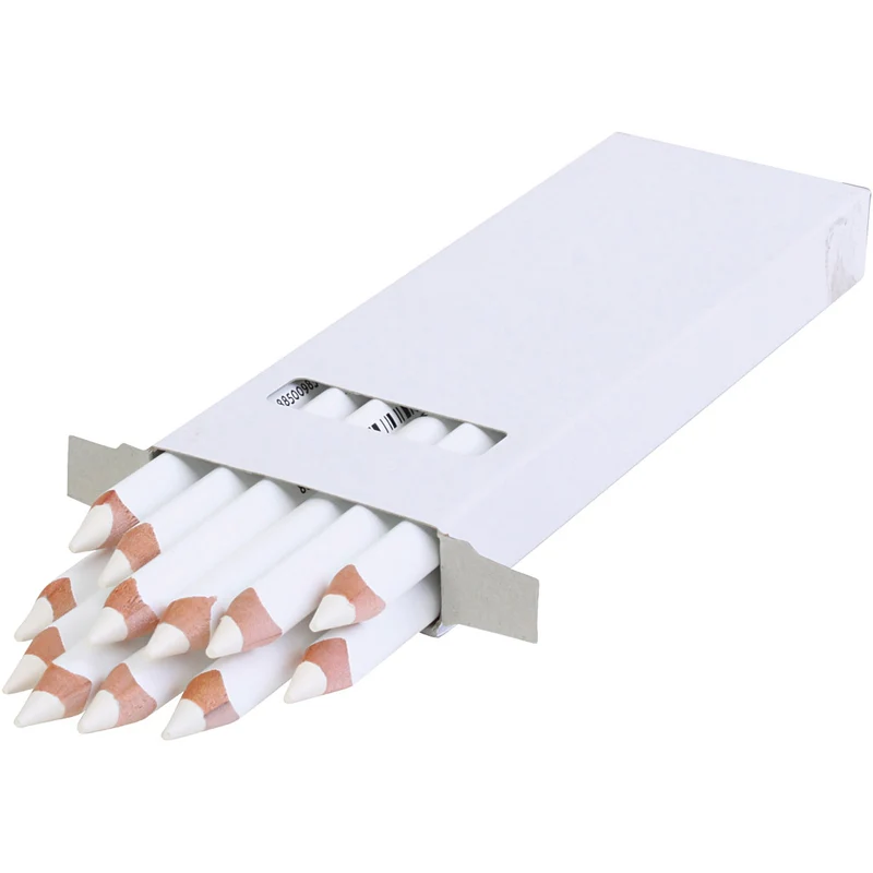 edu Kraftiga Färgblyertspennor, tjocklek 10 mm, kärna 6,25 mm, vit, 12 st./ 1 förp. [HOB-408001]