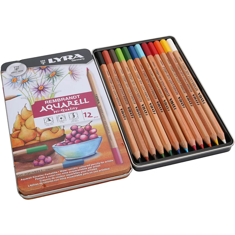 Lyra Rembrandt akvarell-färgblyertspennor, mixade färger, 12 st./ 1 förp. [HOB-403012]