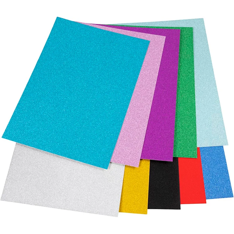Glitterkartong, A4, färger kan variera , 250 g, 10 ark/ 1 förp. [HOB-2304600]