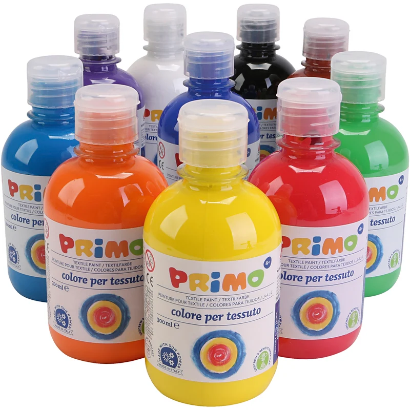 Textilfärg, mixade färger, 10x300 ml/ 1 förp. [HOB-700394]