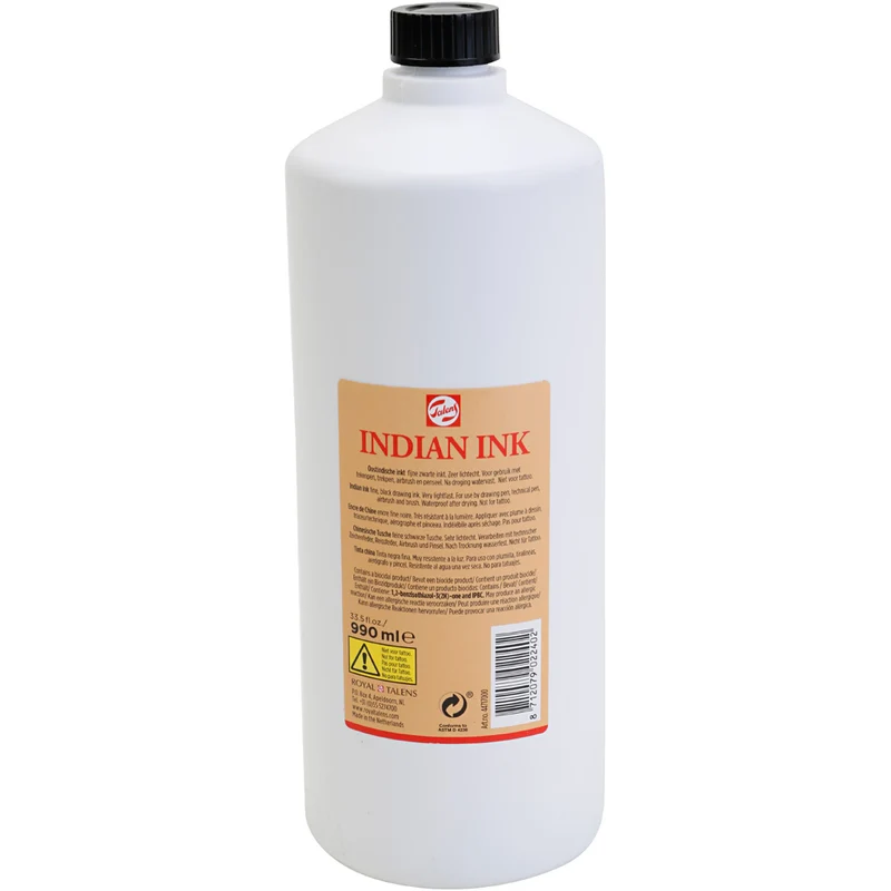 Flytande tusch, svart, 1000 ml/ 1 flaska [HOB-622084]