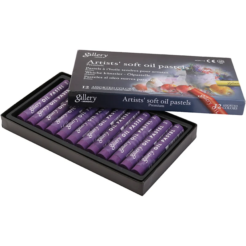 Gallery oljepastellkritor, L: 7 cm, Dia. 11 mm, tjocklek 11 mm, violet, 12 st./ 1 förp. [HOB-425346]