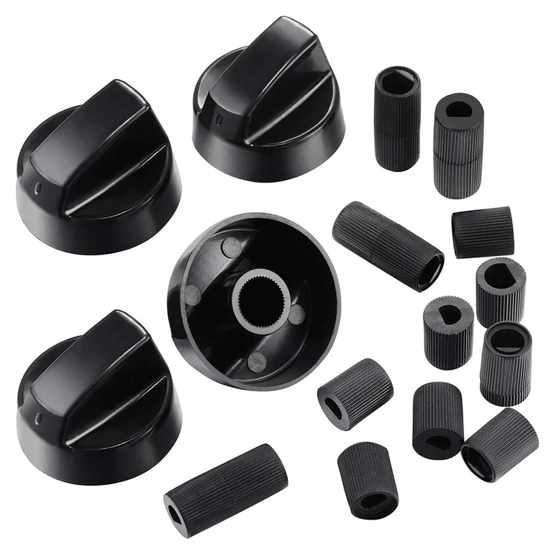 Universal Control Knobs Set with 12 Adapters – Replacement Knobs for Stoves & Ovens