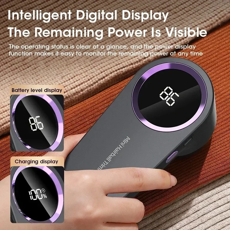 LED Digital Electric Lint Remover – USB Rechargeable Fabric Shaver & Fluff Remover
