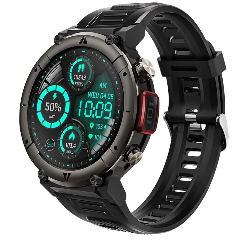 Imosi Outdoor Smart Watch with Flashlight – Sport Fitness Tracker, Blood Pressure, IP67