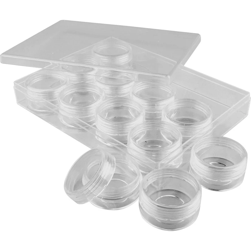 Akrylburkar, H: 20 mm, Dia. 35 mm, 10 ml, 12 st./ 1 set [HOB-13187]