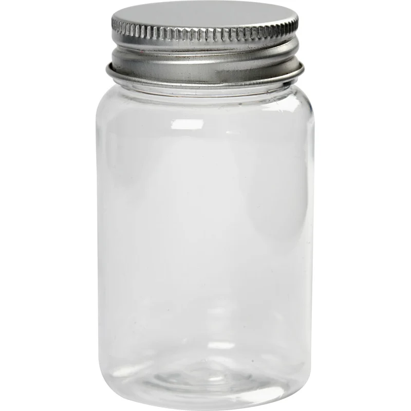Plastburk med lock, H: 77 mm, Dia. 45 mm, 100 ml, 10 st./ 1 förp. [HOB-13181]