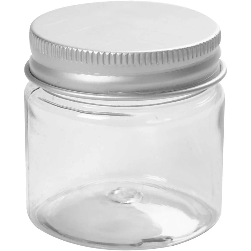 Plastburk med lock, H: 45 mm, Dia. 44 mm, 50 ml, 10 st./ 1 förp. [HOB-13179]
