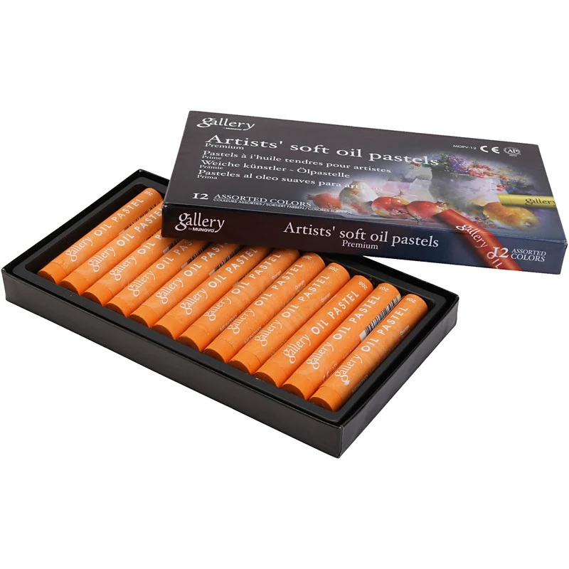Gallery oljepastellkritor, L: 7 cm, Dia. 11 mm, tjocklek 11 mm, orange, 12 st./ 1 förp. [HOB-425324]