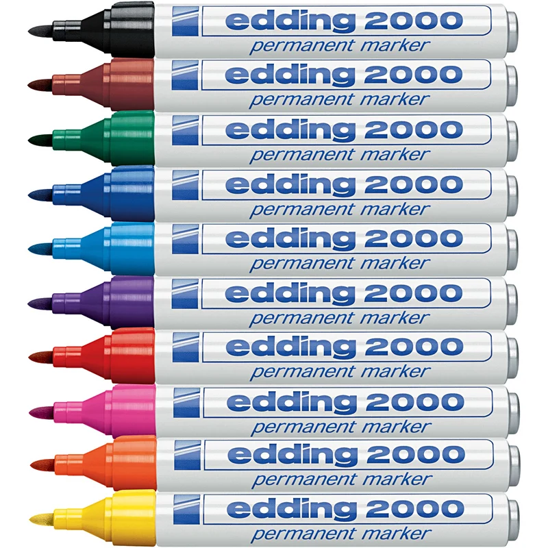 Edding tuschpennor, nr. 2000, spets 1,5-3 mm, mixade färger, 10 st./ 1 förp. [HOB-352090]