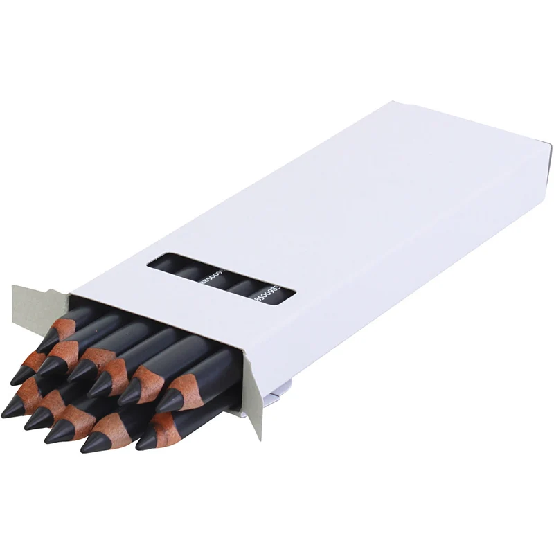 edu Kraftiga Färgblyertspennor, tjocklek 10 mm, kärna 6,25 mm, svart, 12 st./ 1 förp. [HOB-408084]