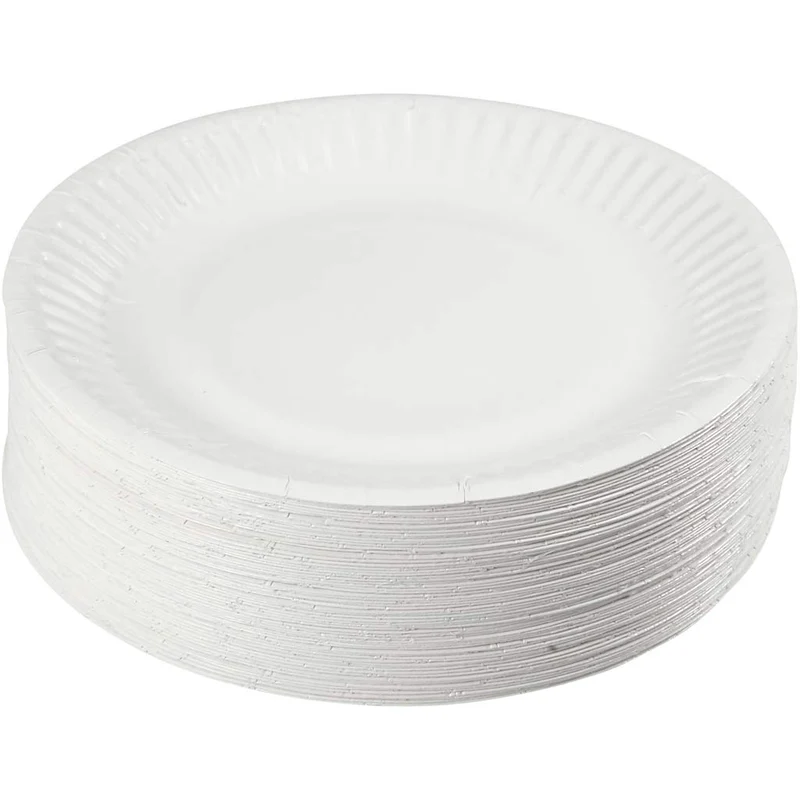 Vita papptallrikar, Dia. 15 cm, 100 st./ 1 förp. [HOB-13202]