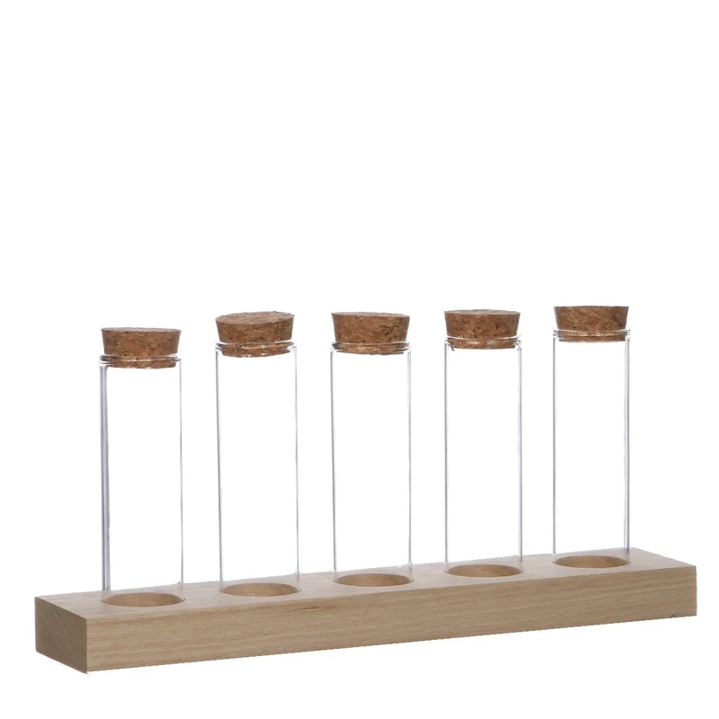 Glasrör Ø3cm 5 rör på träbräda (6 uppsättningar) [IFS-29147]