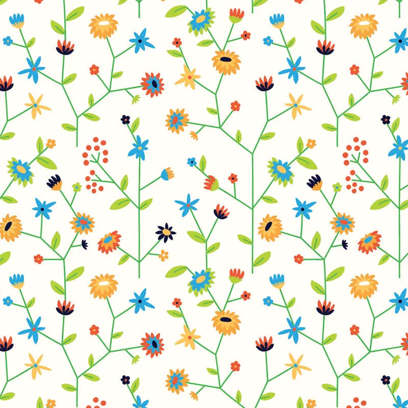 Inpackningspapper av gräs på rulle Blommor 30 cm brett (1 st.) [FP-IO1713]