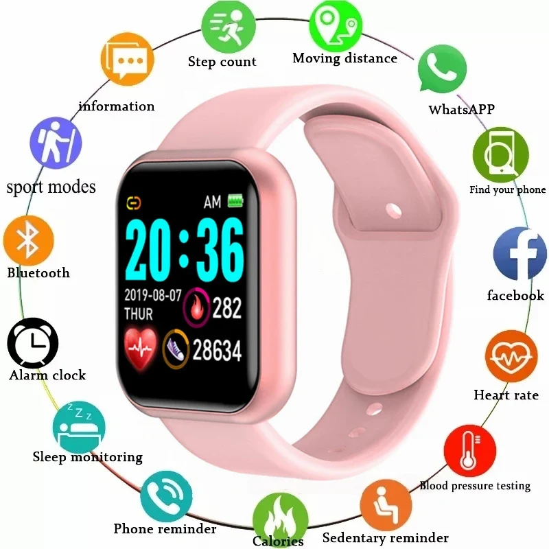 Y68/D20 Smartwatch - Bluetooth Fitness Tracker with Sleep Monitor & Music Control