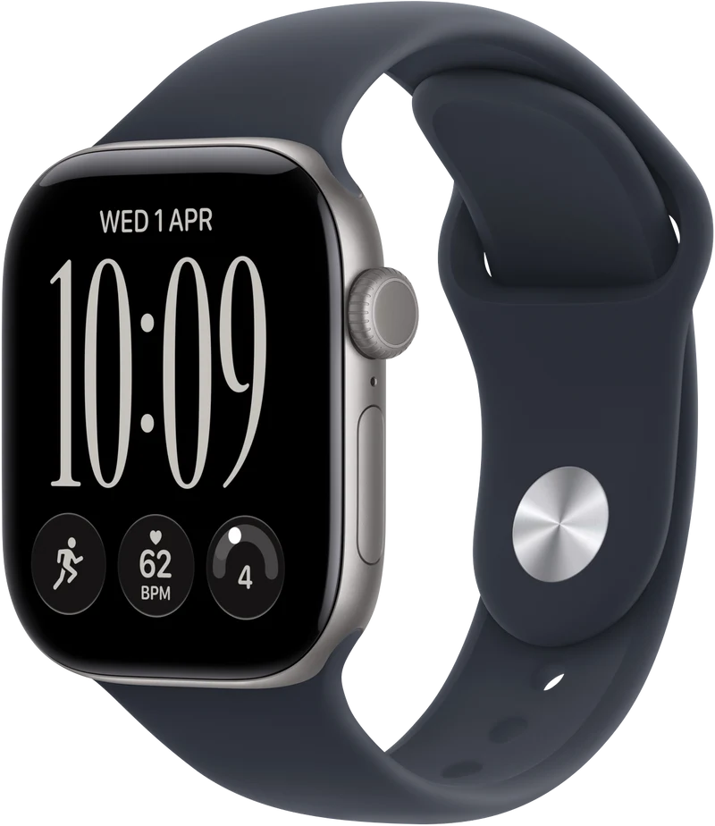 Apple Watch Series 12 GPS 42mm Space Grey Aluminium Case Navy Blue Sport Band M/L