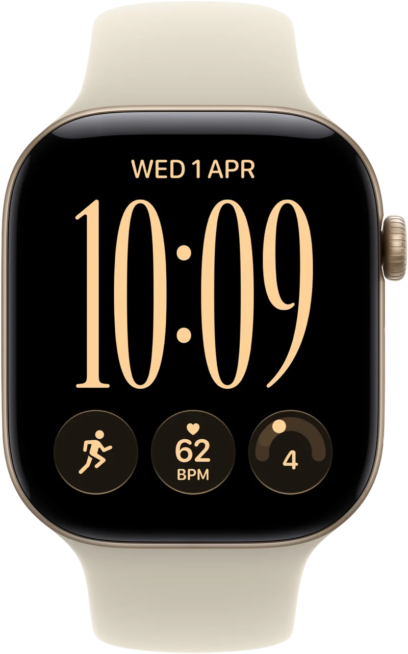 Apple Watch Series 12 GPS 46mm Light Gold Aluminium Case Sand Sport Band S/M
