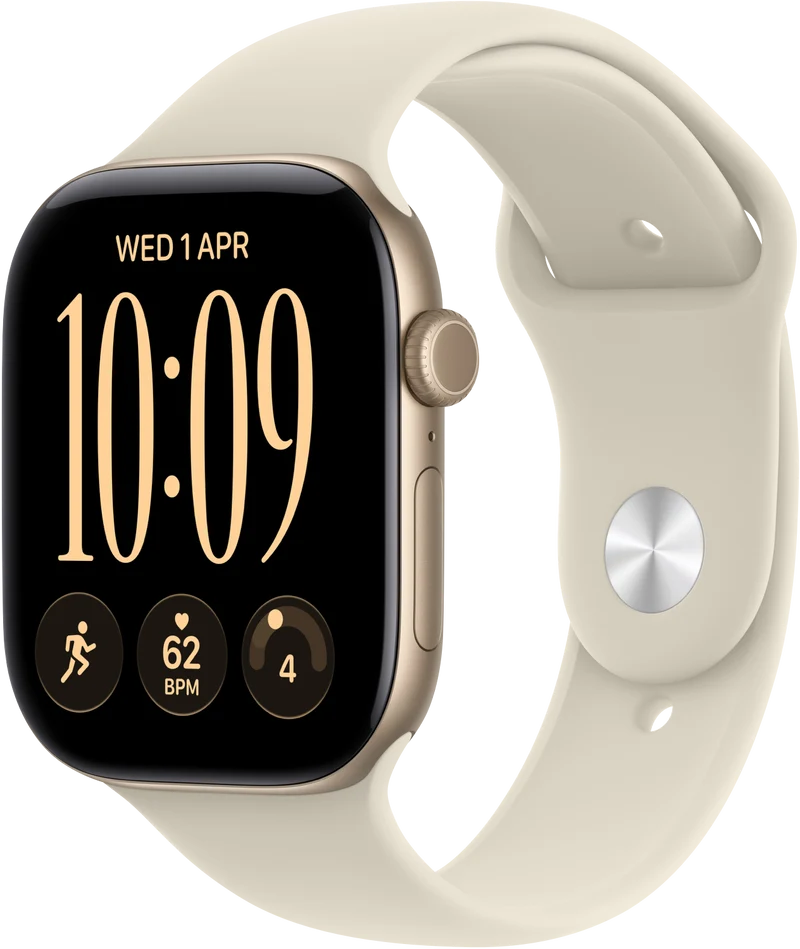 Apple Watch Series 12 GPS 46mm Light Gold Aluminium Case Sand Sport Band M/L