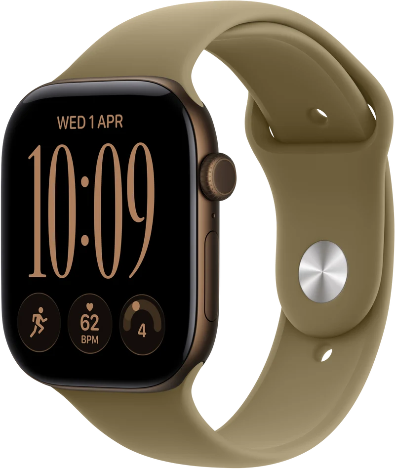 Apple Watch Series 12 GPS 46mm Dark Bronze Aluminium Case Olive Sport Band S/M