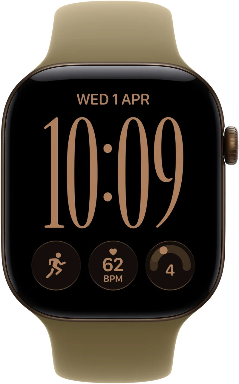 Apple Watch Series 12 GPS 46mm Dark Bronze Aluminium Case Olive Sport Band M/L